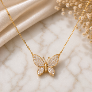 Aurora Butterfly Crystal Necklace image