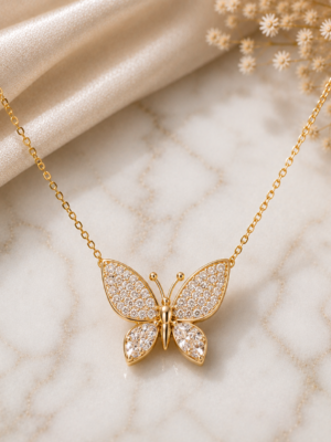 Aurora Butterfly Crystal Necklace