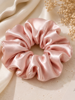 Blush Satin Scrunchie