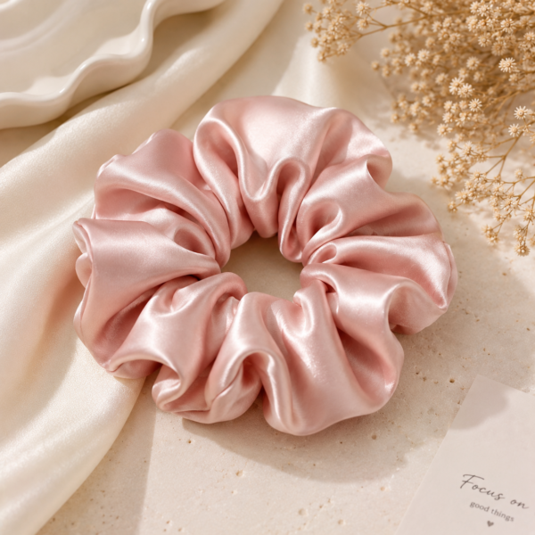Blush Satin Scrunchie