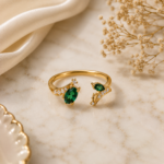 Emerald Whisper Open Ring