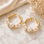 Luna Pearl Hoop Earrings